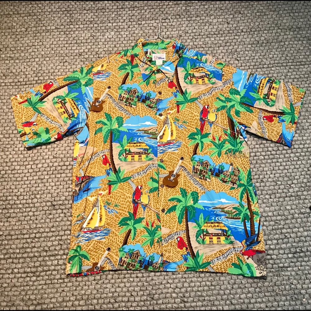 Vintage Jimmy Buffett Margaritaville Made in Hawaii Reyn Spooner Button Shirt